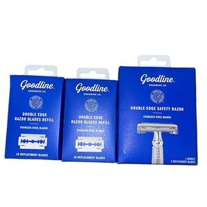 Goodline Grooming Double Edge Safety Razor + (2) 10 Ct Extra Replacement Blades
